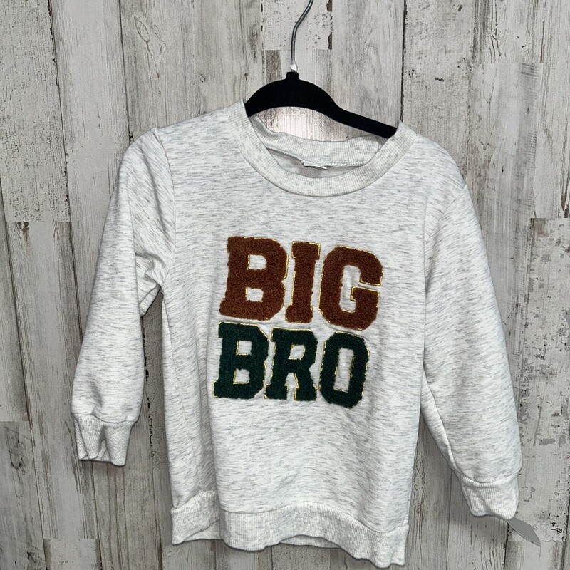 2T Big Bro Sweatshirt, Grey, Size: Boy 2T-4T