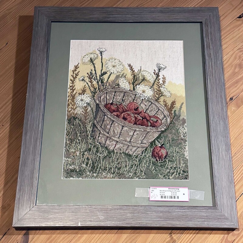 Needlepoint Apples and Queen Annes Lace
22 In x 18.5 In.