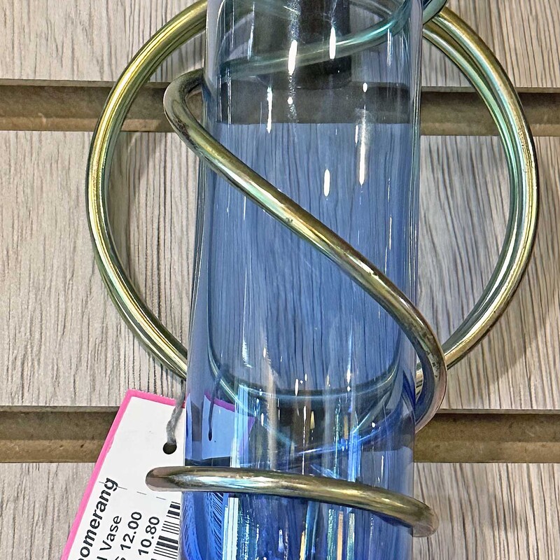 Blue Glass Wall Vase
with Silver Holder
8 In x 4 In.