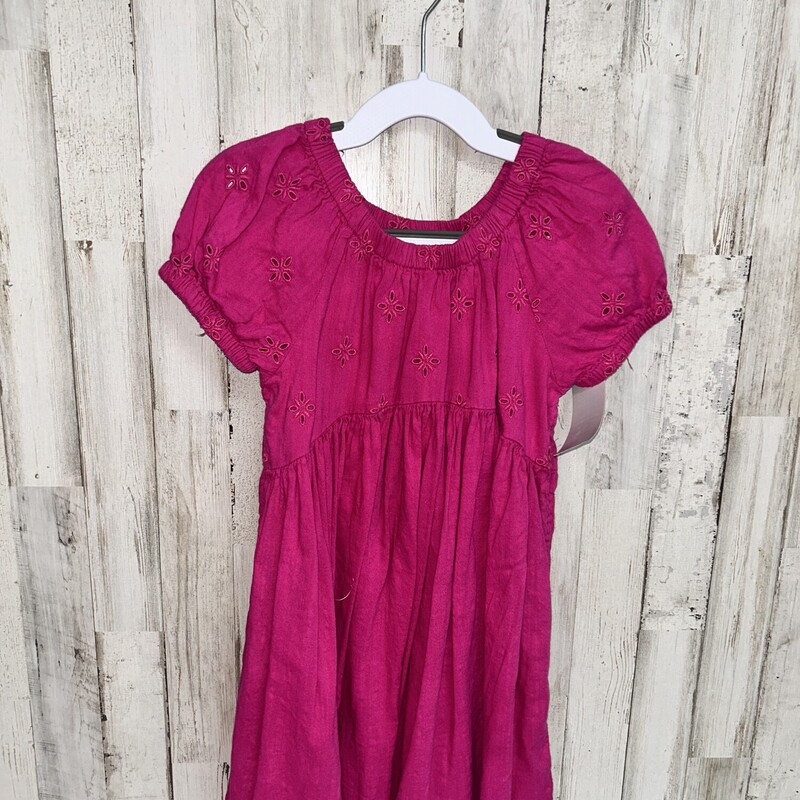 5T Drk Pink Eyelit Dress