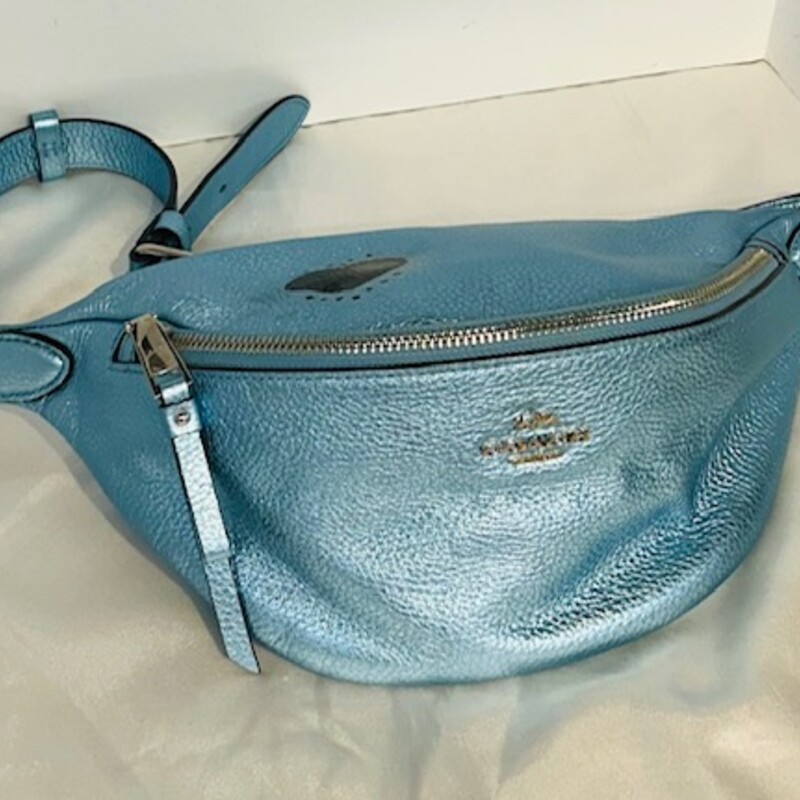 Coach Belt Bag With Heart
Metallic blue,
Size: 12x4