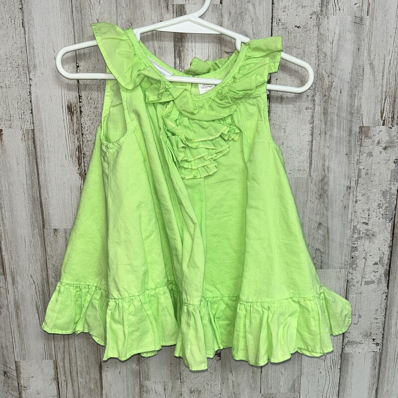 18M Lime Ruffled Tank