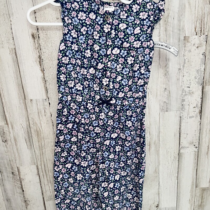 18M Navy Floral Button Ro