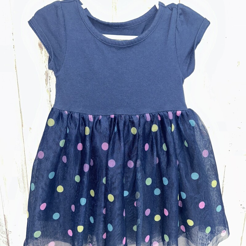 18M Navy Dotted Mesh Tutu