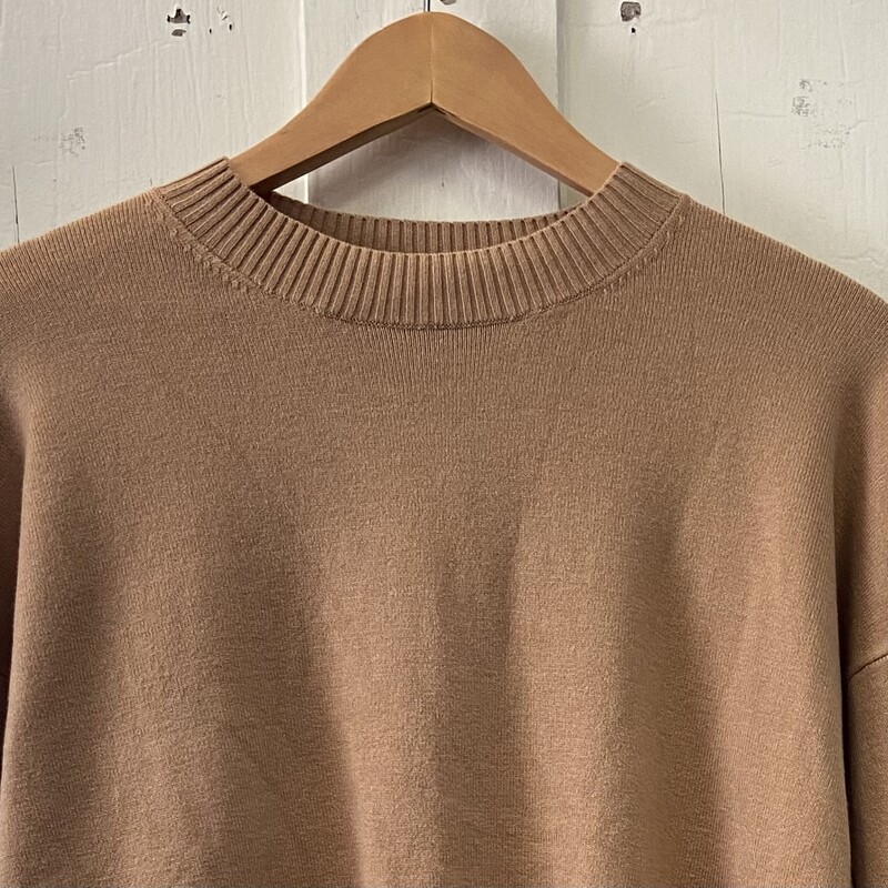 Camel Pffy Slv Sweater