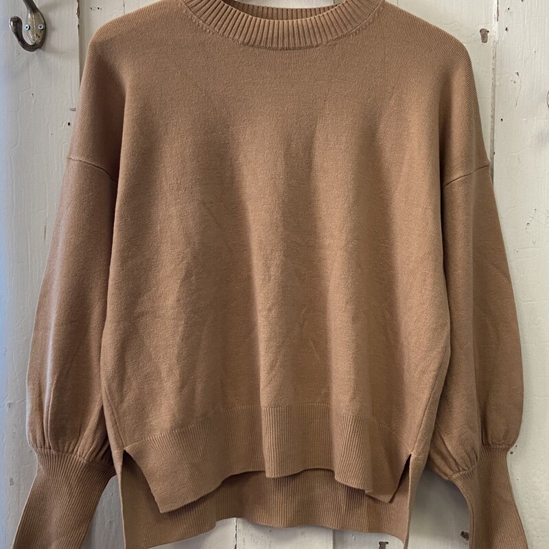 Camel Pffy Slv Sweater