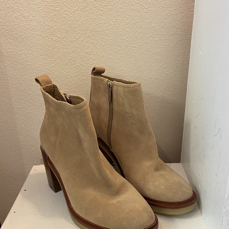 Camel Suede Ankle Bootie