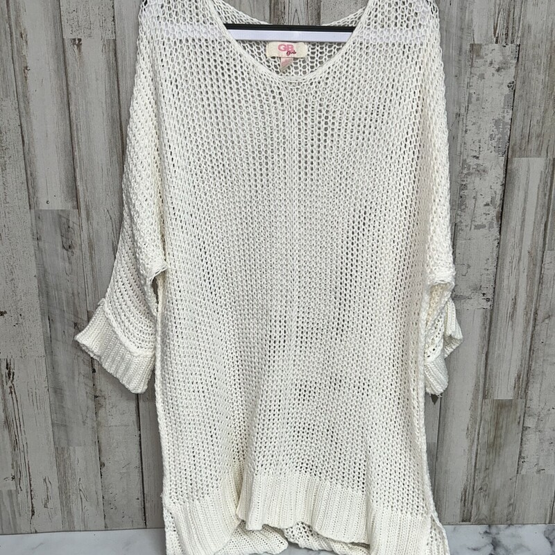 12/14 White Knit Top, White, Size: Girl 10 Up