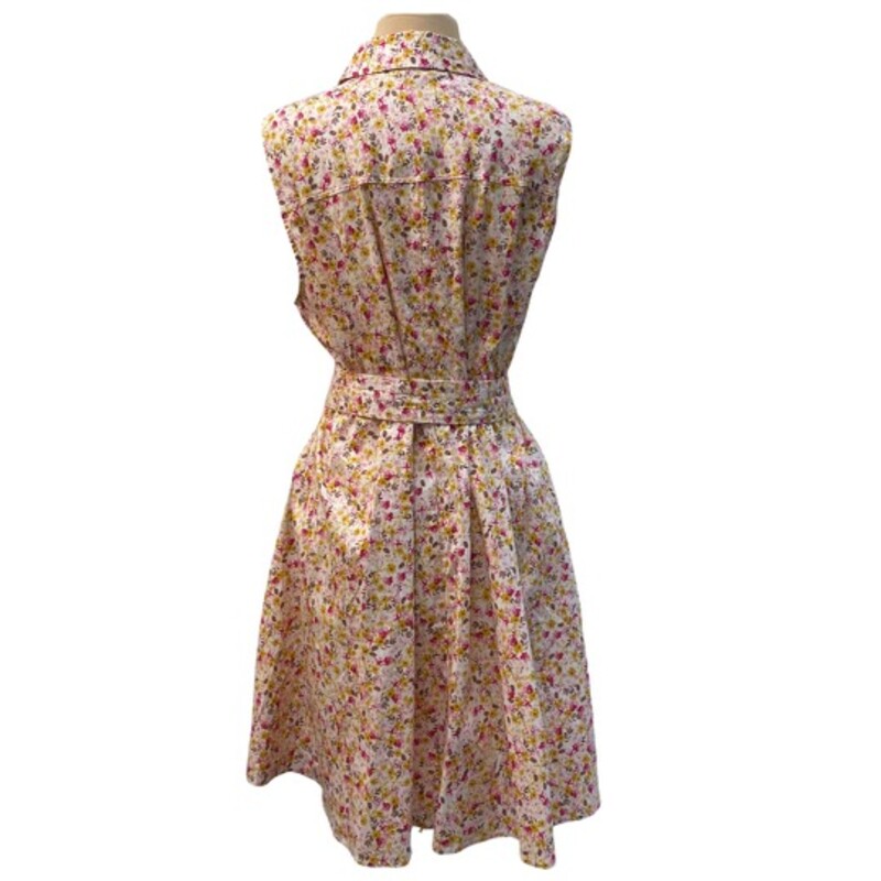 NEW Torrid Floral Dress<br />
Cotton Blend<br />
Belted Waist<br />
Pink, White, Brown and Yellow<br />
Size: 2X