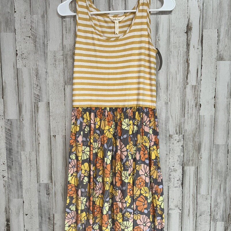 S Yellow Stripe Tank Dres, Yellow, Size: Ladies S