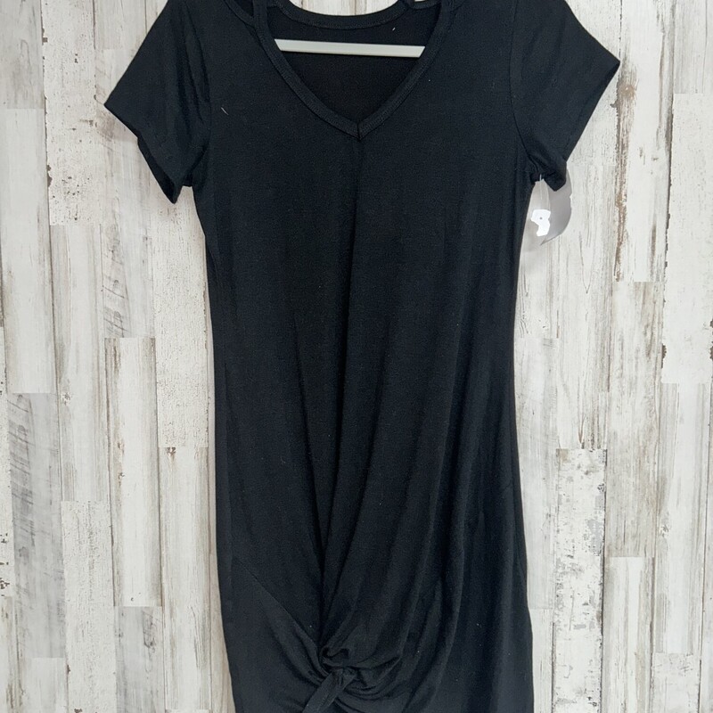 S Black Cut Out Knot Dres