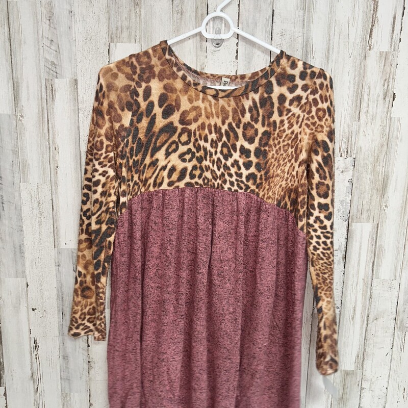 S Pink Cheetah Knit Tunic