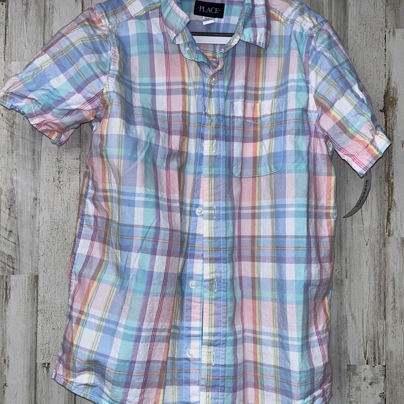 10/12 Lt Blue Plaid Butto