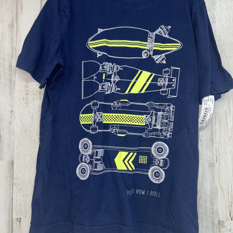 14 Navy How I Roll Tee, Navy, Size: Boy 10 Up