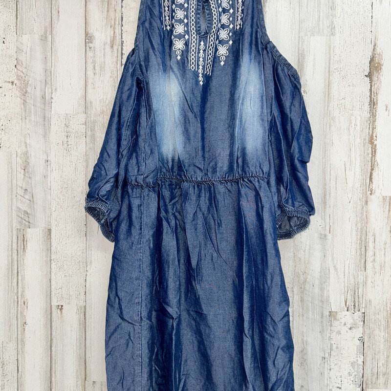 12 Chambray Embroider Dre, Blue, Size: Girl 10 Up