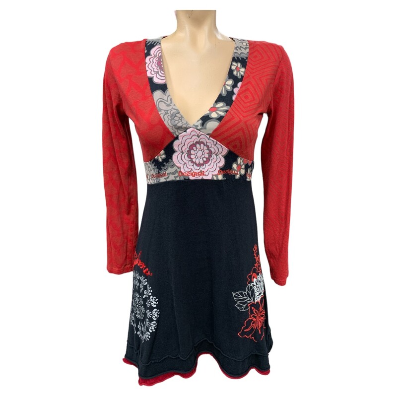 Desigual  Dress 100%cottn, Black/re, Size: L