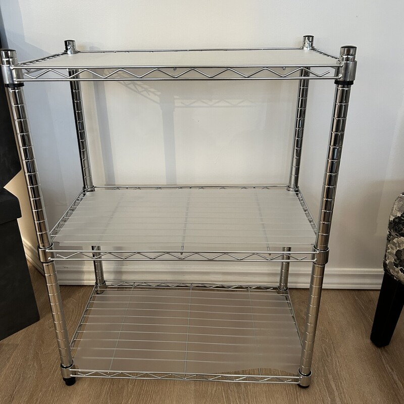 3-Tier Steel Shelf Unit, Size: 14X24X29