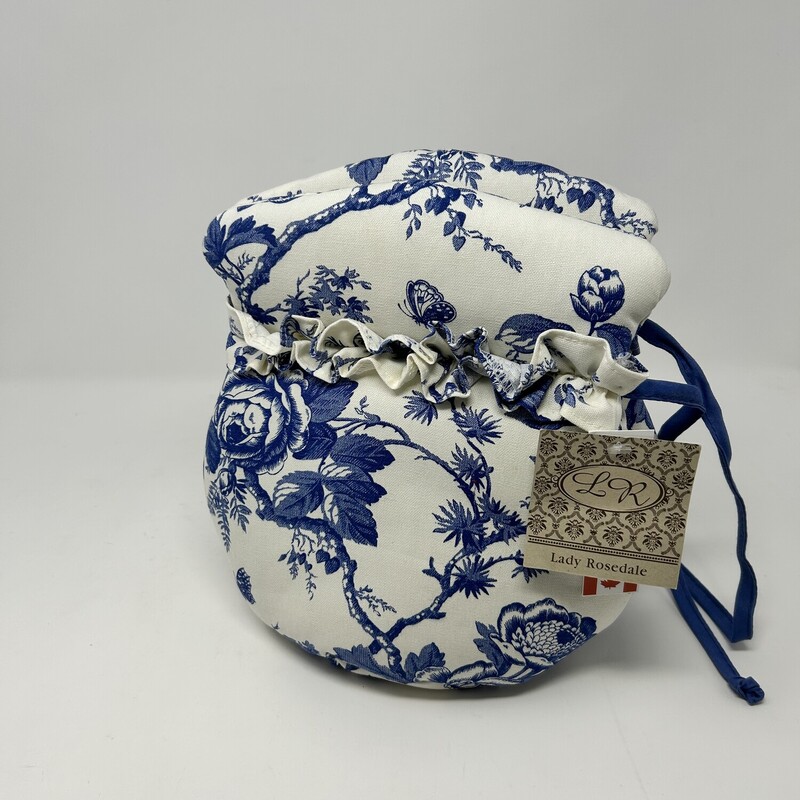 Insulated Tea Cozy, Blue/White