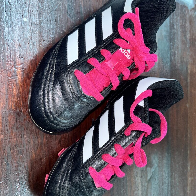 10 Black/Pink Cleats, Black, Size: Shoes 10