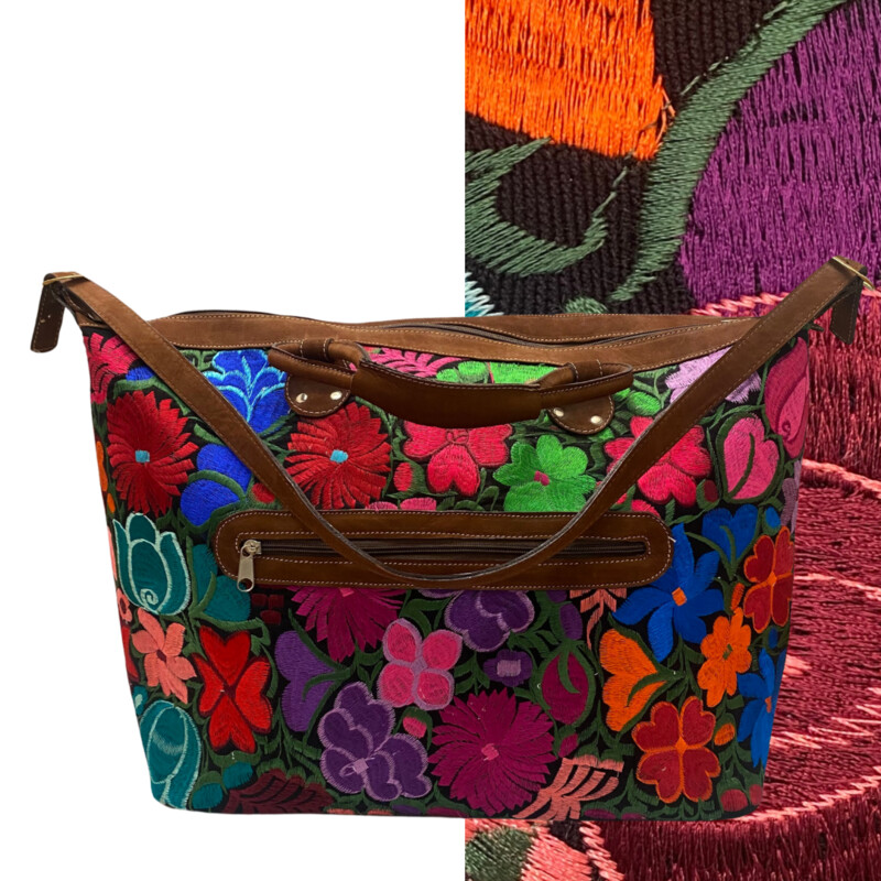 Guatemalan Embroidered Floral Tote
Gorgeous Colors!
Handles and Crossbody Strap
Zipper Closure
Large Front Zipper Pocket
Perfect for the Next Trip!