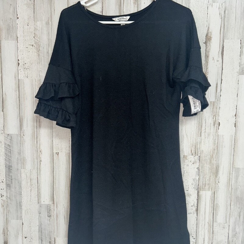 M Black Ruffle Knit Dress