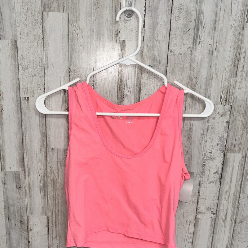 M Neon Pink Crop Tank, Pink, Size: Ladies M