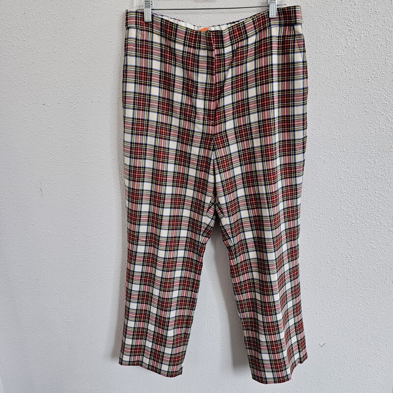 J Crew Plaid, Redwht, Size: 16