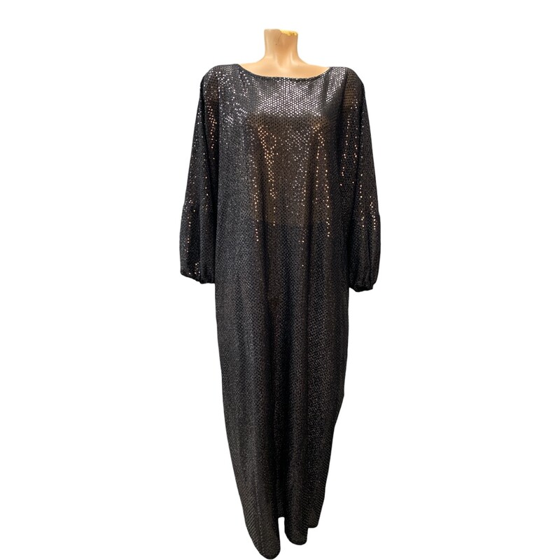 Cover Up Sequin, Black, Size: XL