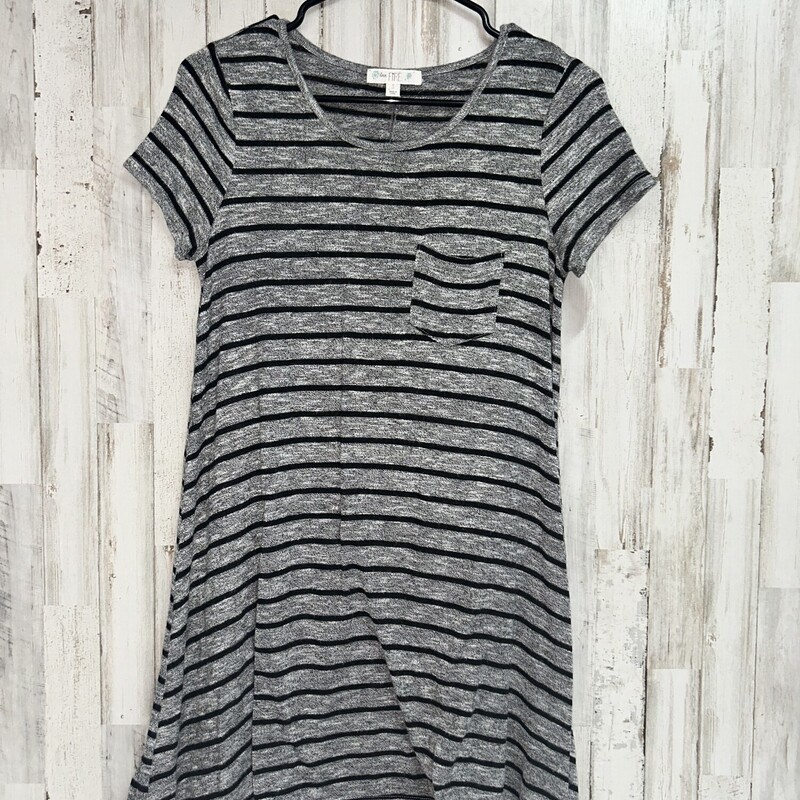 S Grey Stripe Knit Dress