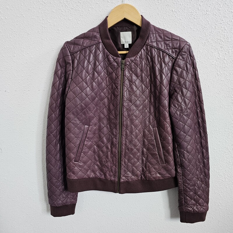 Halogen Leather, Eggplant, Size: L/NWT