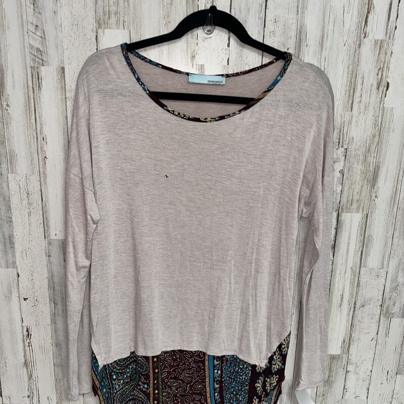 M Grey Printed Longsleeve, Grey, Size: Ladies M