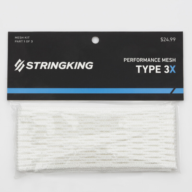 10 Diamond
White
Semi-Hard

- Type 3
Twistex™ gives you more.

Affordable lacrosse mesh designed to give you accuracy, control, and speed. Men's Type 3 lacrosse mesh is perfect for custom lax stringing to create a consistent mesh pocket. Get reliable performance in an affordable package.

- Twistex™ Technology

Twistex™ is our twisted yarn technology, designed to give you more control, more speed, more consistency. Just more.

- More control.

Twistex™ technology increases elasticity and texture in the yarns. This gives our Type 3 lacrosse mesh more stretch and feel for better control.

- More accuracy.

Adding twist to the yarns before they are knit creates a more compact construction with a rigid backbone for consistent performance.

- More speed.

Twistex™ technology allows us to make our Type 3 lacrosse mesh 15% thinner and lighter than Type 2 while maintaining durability and a rigid backbone for your pocket.

- More feel.

Twistex™ increases texture that improves the grip and feel of your lacrosse pocket.

- More snap.

Twisted yarns provide a controlled stretch that loads the ball in the channel for a snappier release.

- More precise.

Each twist, yarn, and piece is precisely controlled to make sure that your lacrosse pocket strings up and performs the same every time.