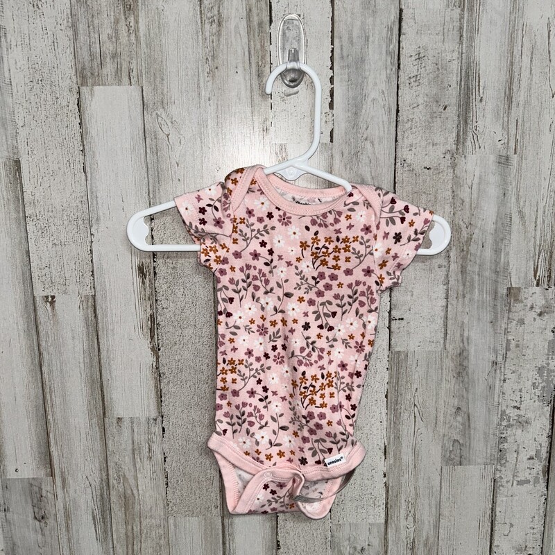 0/3M Pink Floral Onesie