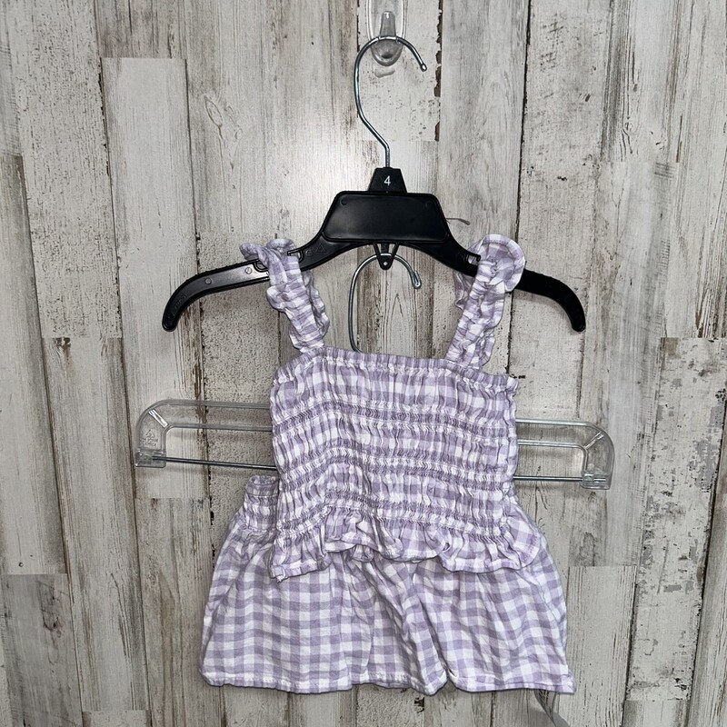 3/6M 2pc Purple Plaid Set