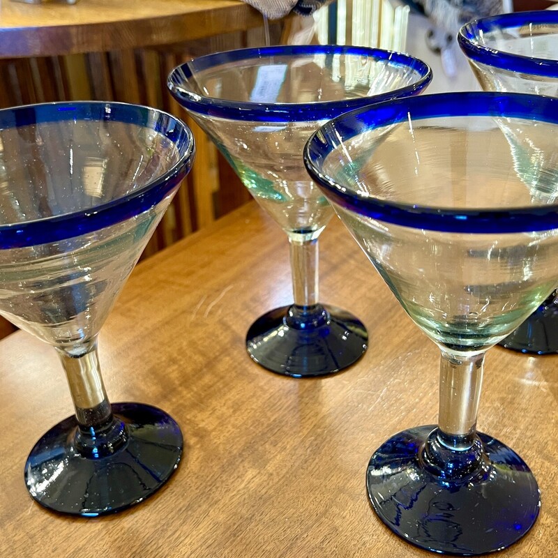 Glassware Margarita, Handblown, 4 Pcs