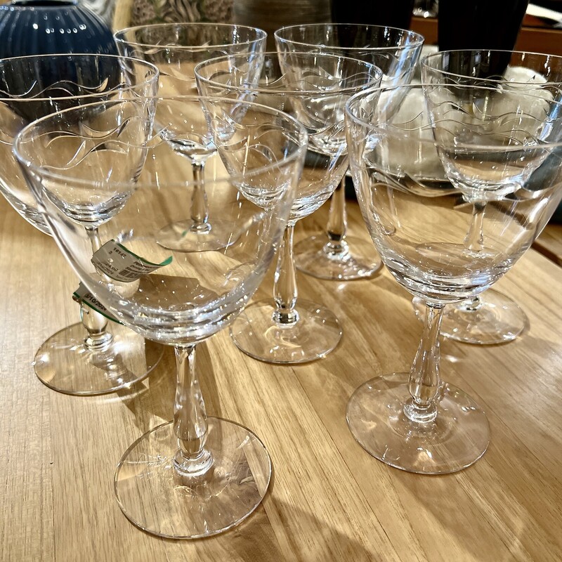 Stemware Etched 7 In, Clear, Size: 7 Pcs