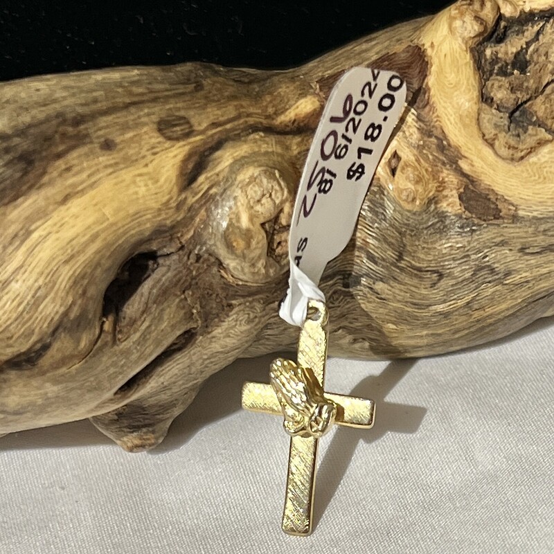 Prayer hands cross pendant