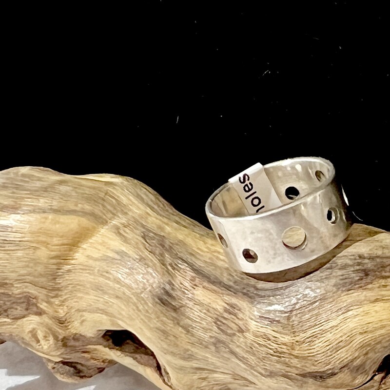 Sterling band with holes