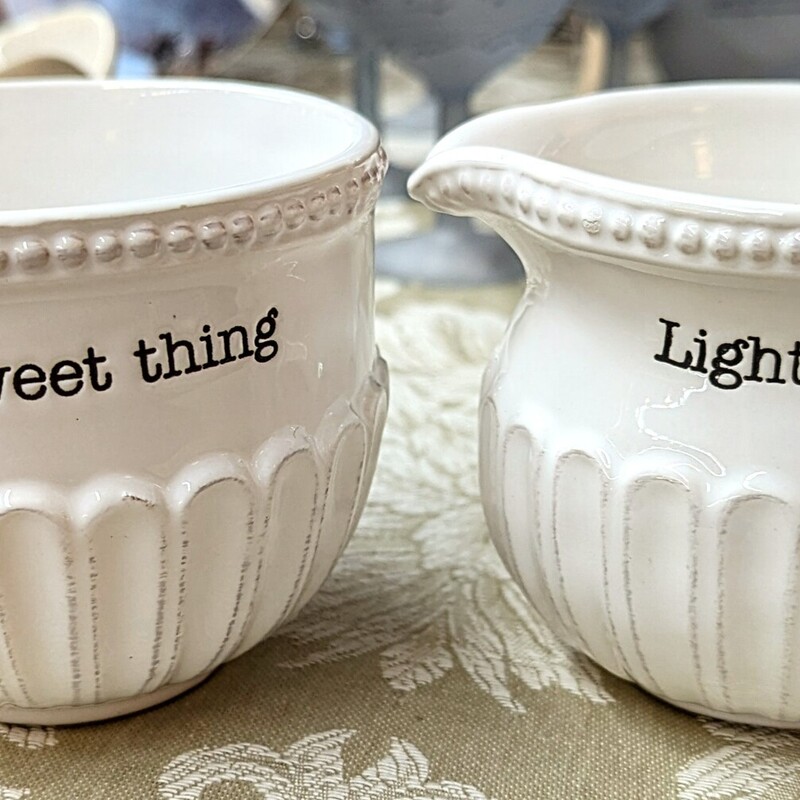 Set of 2 Mudpie Cream & Sugar Bowls
White Black
Size: 7.5 x 3H