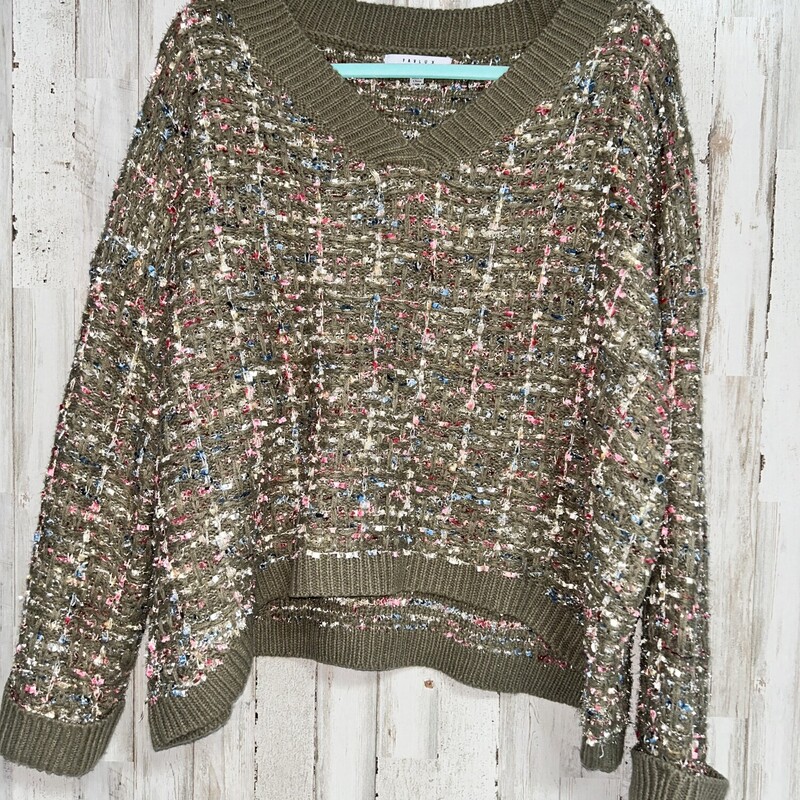 M Olive Shimmer Knit Swea