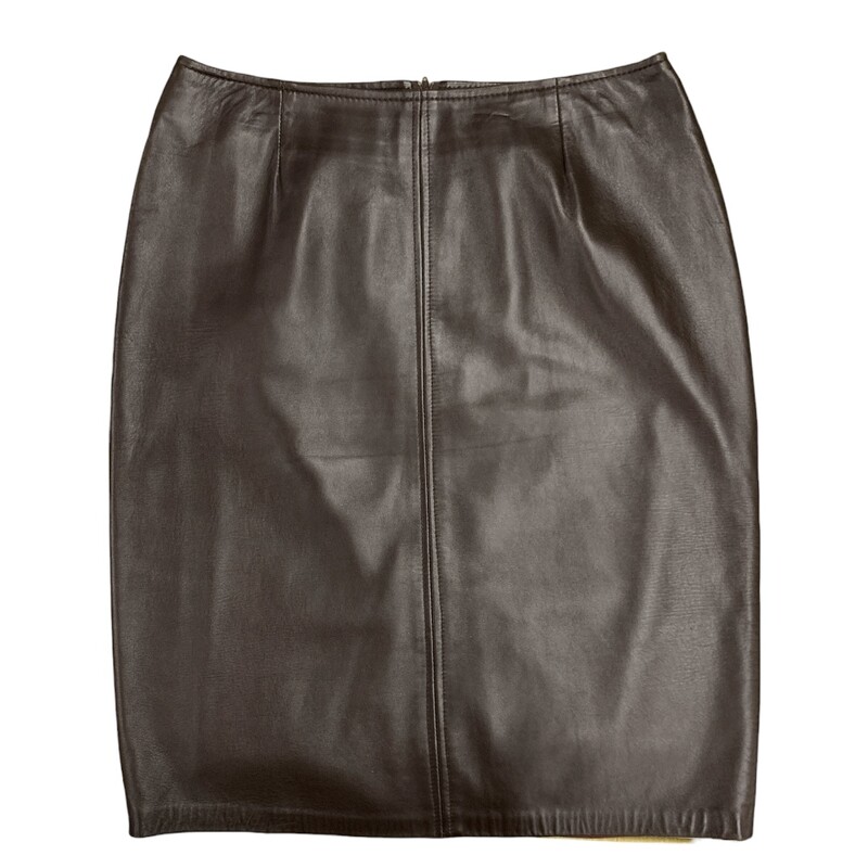 Danier Leather Skirt S8, Brown, Size: M