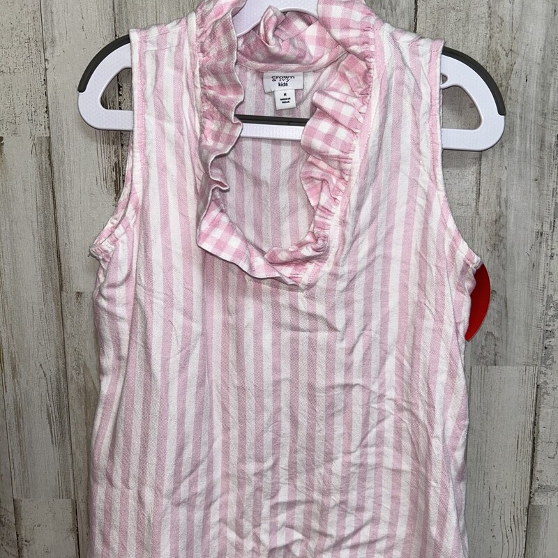 8/10 Pink Stripe Ruffle T