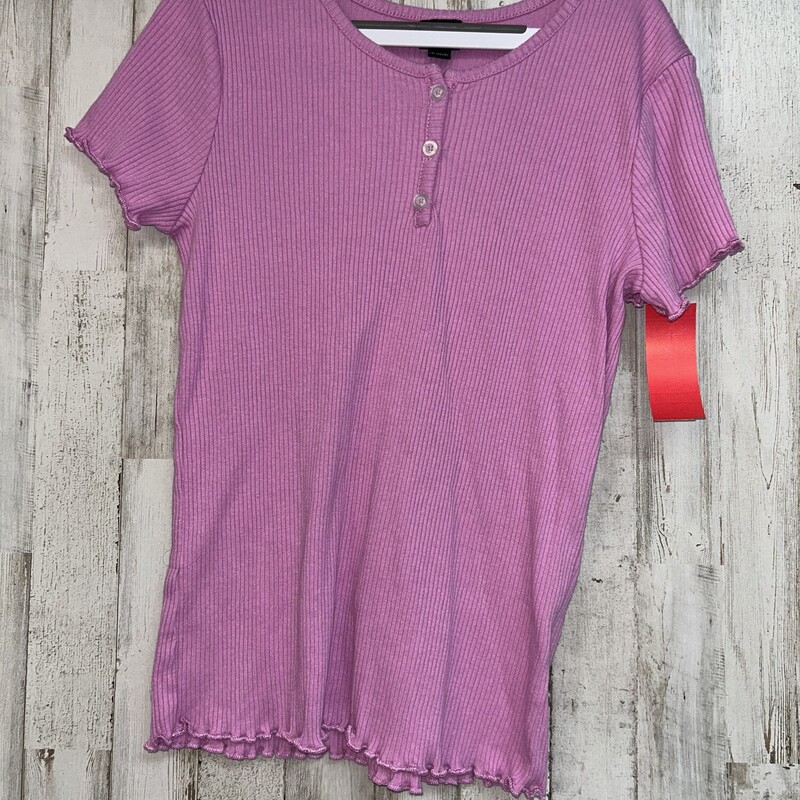 14/16 Purple Ribbed Tee, Purple, Size: Girl 10 Up