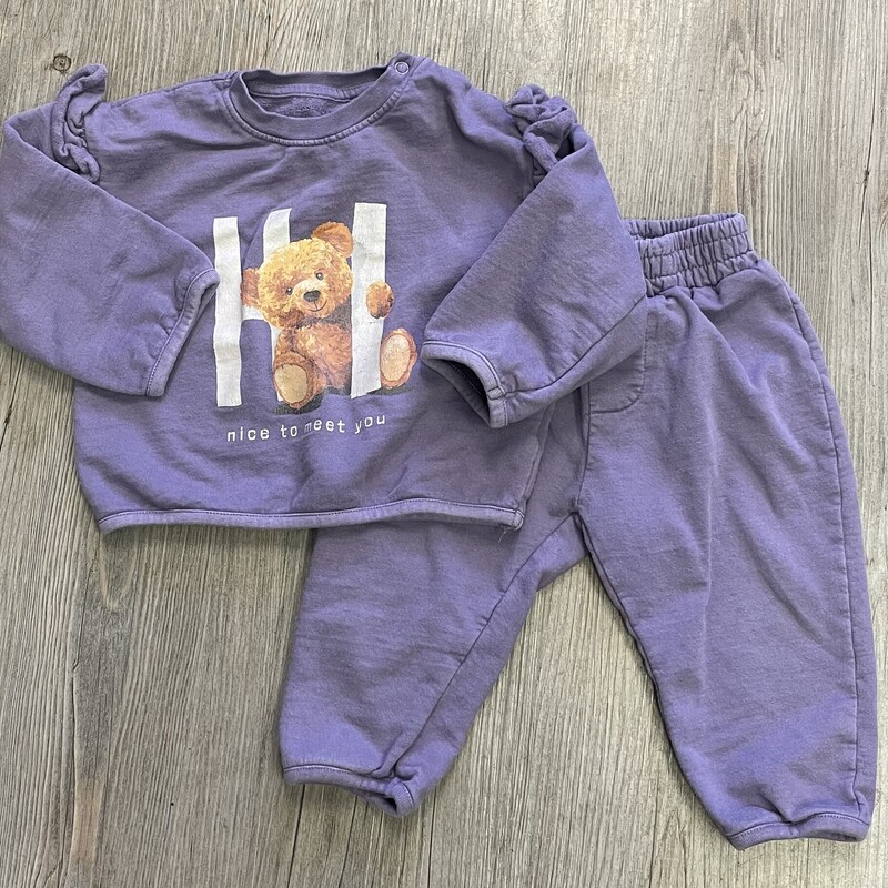 Honigman Sweat Set, Purple, Size: 6-12M