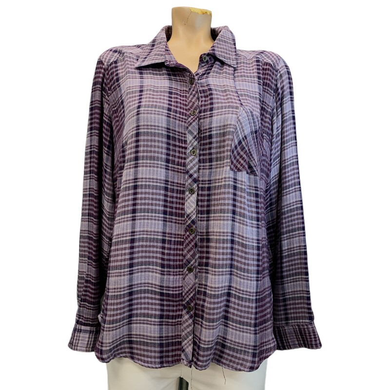 Maurices Plaid, Purple, Size: XL