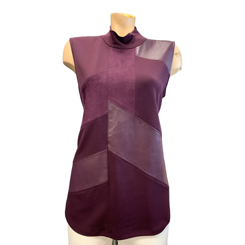 Calvin Klein Top Leather, Wine, Size: L