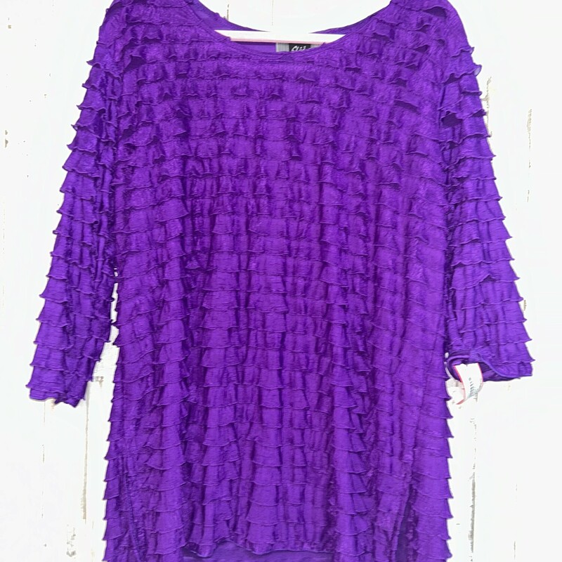 XL Purple Ruffled Top