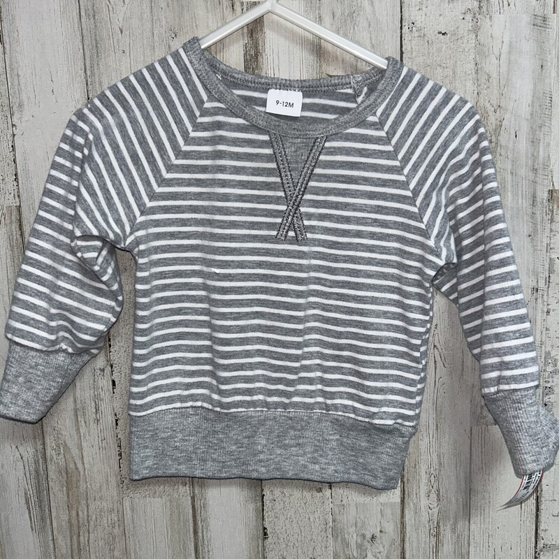 9/12M Grey Stripe Longsle