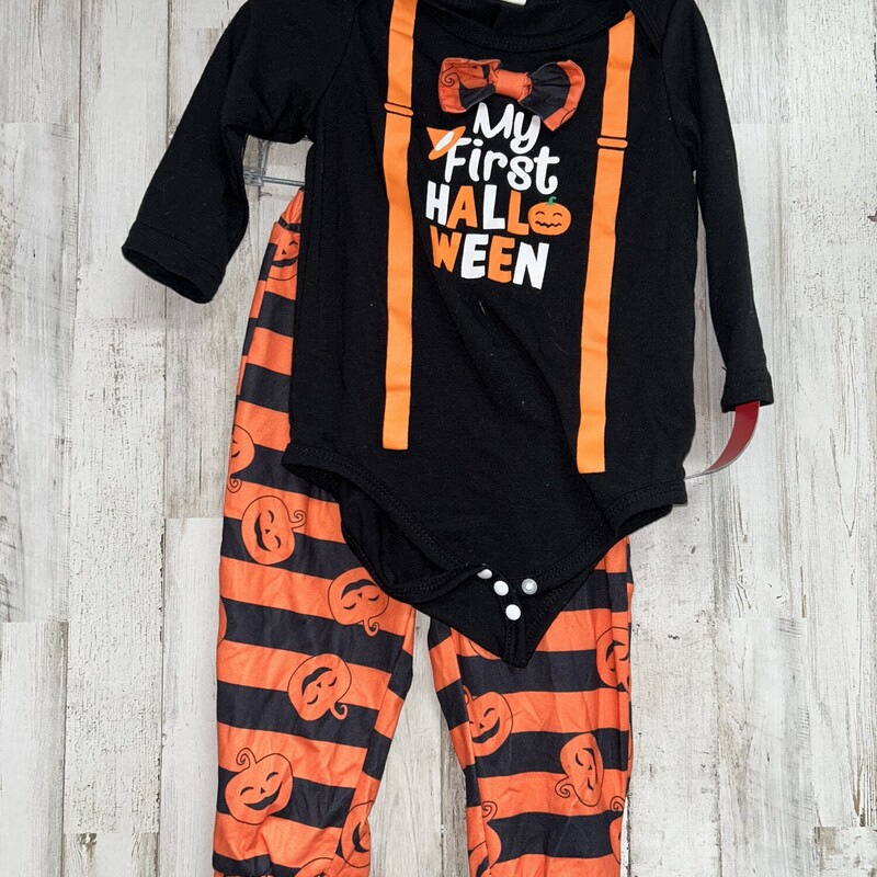 9/12M First Halloween Set, Orange, Size: Boy 0-9m