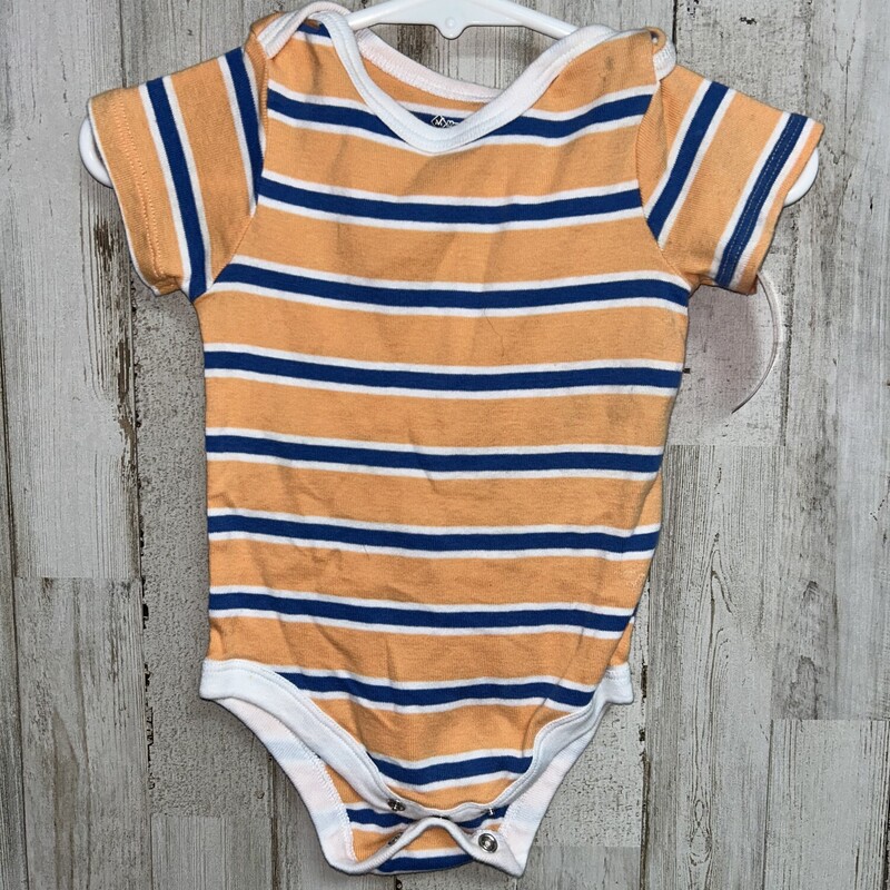 3/6M Orange Stripe Onesie, Orange, Size: Boy 0-9m